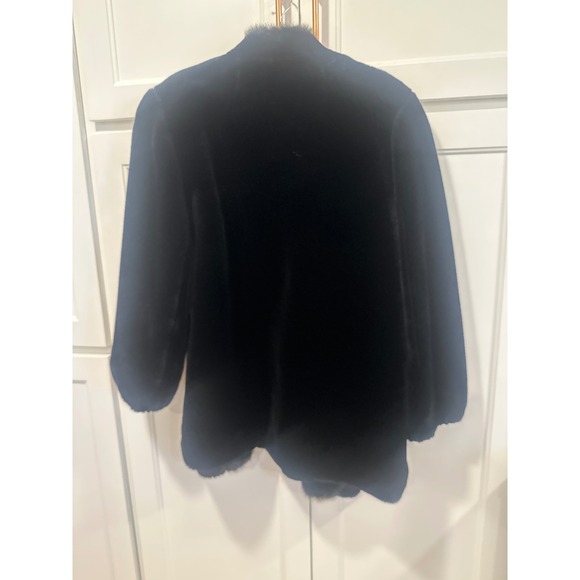 Style VI Ltd Black Faux Fur Lined Coat Made in USA Vintage Luxury winter dressy - Picture 6 of 7